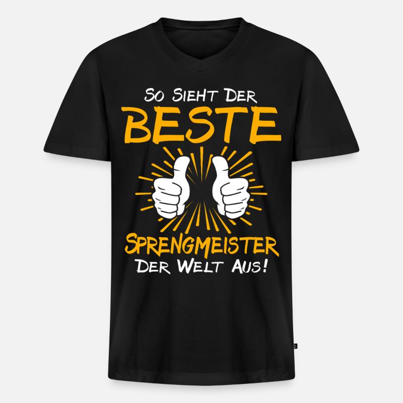 Sprengmeister Geschenkidee - Männer Premium Bio T-Shirt mit V-Ausschnitt - Schwarz