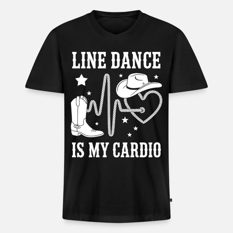 Line Dance Cardio Stil - Männer Premium Bio T-Shirt mit V-Ausschnitt - Schwarz