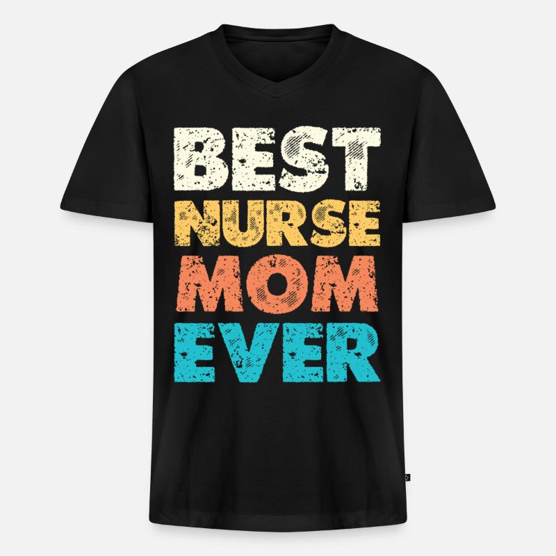 Beste Krankenschwester Mama - Männer Premium Bio T-Shirt mit V-Ausschnitt - Schwarz