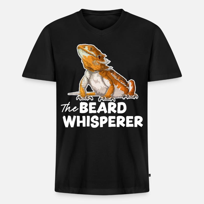 Der Bartflüsterer - Männer Premium Bio T-Shirt mit V-Ausschnitt - Schwarz