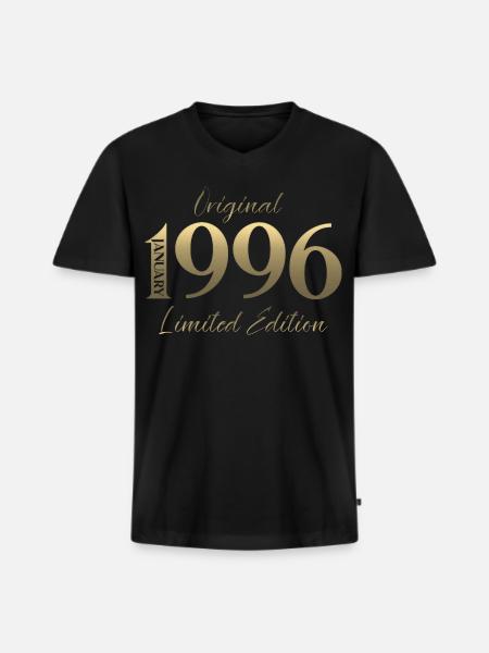 30th Birthday Original January 1996 - Men's Premium Organic T-shirt with V-neck - black