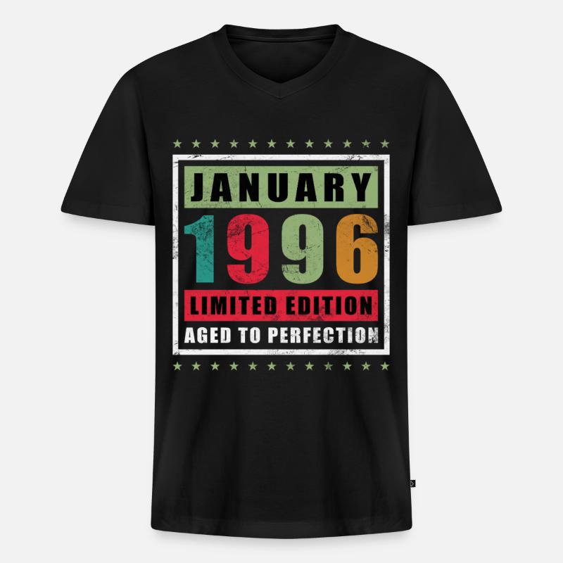 Januar 1996 Limitierte Edition - Männer Premium Bio T-Shirt mit V-Ausschnitt - Schwarz