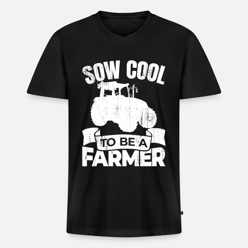 So Cool ein Bauer zu sein - Männer Premium Bio T-Shirt mit V-Ausschnitt - Schwarz