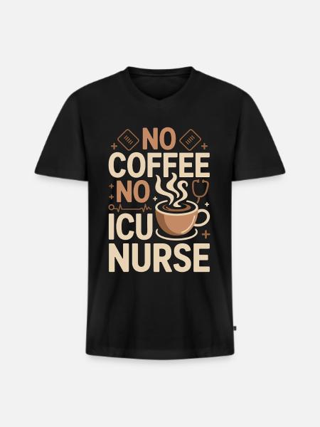 ICU Nurse No Coffee No Acute Care Coffee Lover - Men's Premium Organic T-shirt with V-neck - black