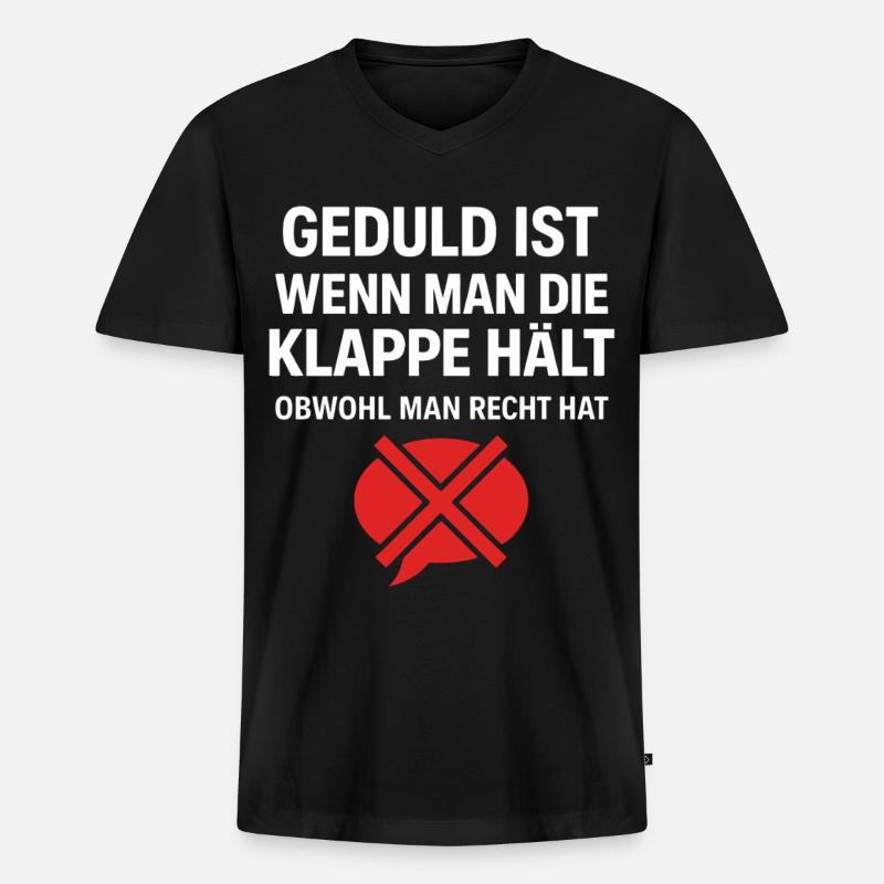 Geduld Definition - Männer Premium Bio T-Shirt mit V-Ausschnitt - Schwarz