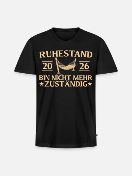 Ruhestand 2026 Abschiedsgeschenk Rente - Männer Premium Bio T-Shirt mit V-Ausschnitt - Schwarz
