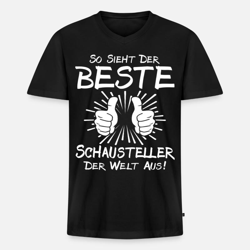 Bester Schausteller - Männer Premium Bio T-Shirt mit V-Ausschnitt - Schwarz