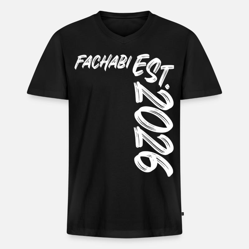 Fachabi 2026 - Männer Premium Bio T-Shirt mit V-Ausschnitt - Schwarz