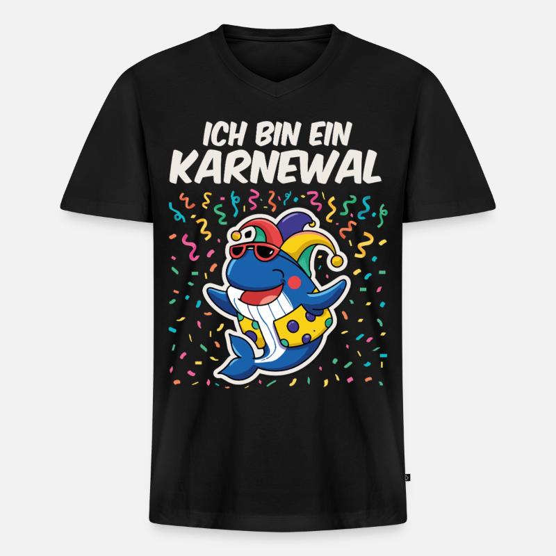 Ich bin ein Karneval - Männer Premium Bio T-Shirt mit V-Ausschnitt - Schwarz