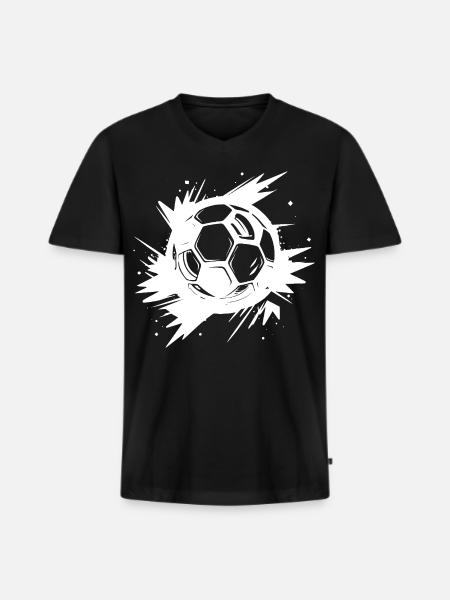 Football Street Art - Men's Premium Organic T-shirt with V-neck - black