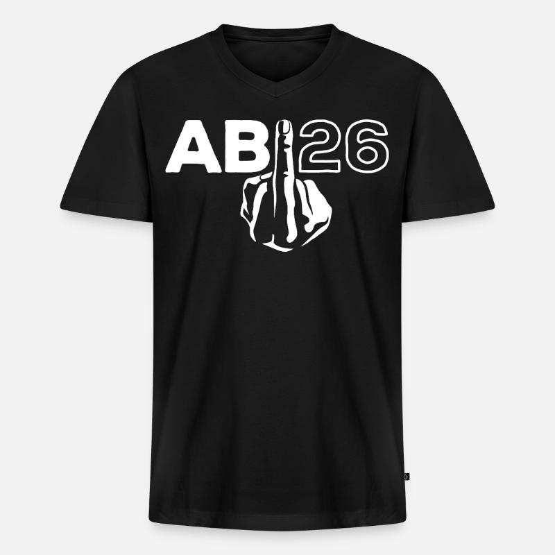 ABI 2026 Mittelfinger Abitur - Geschenk - Männer Premium Bio T-Shirt mit V-Ausschnitt - Schwarz