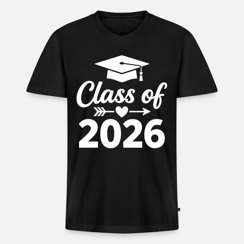 CLASS OF 2026 Absolventen Abschluss Studium - Männer Premium Bio T-Shirt mit V-Ausschnitt - Schwarz