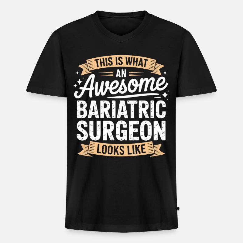 Bariatrischer Chirurg Look – Awesome - Männer Premium Bio T-Shirt mit V-Ausschnitt - Schwarz