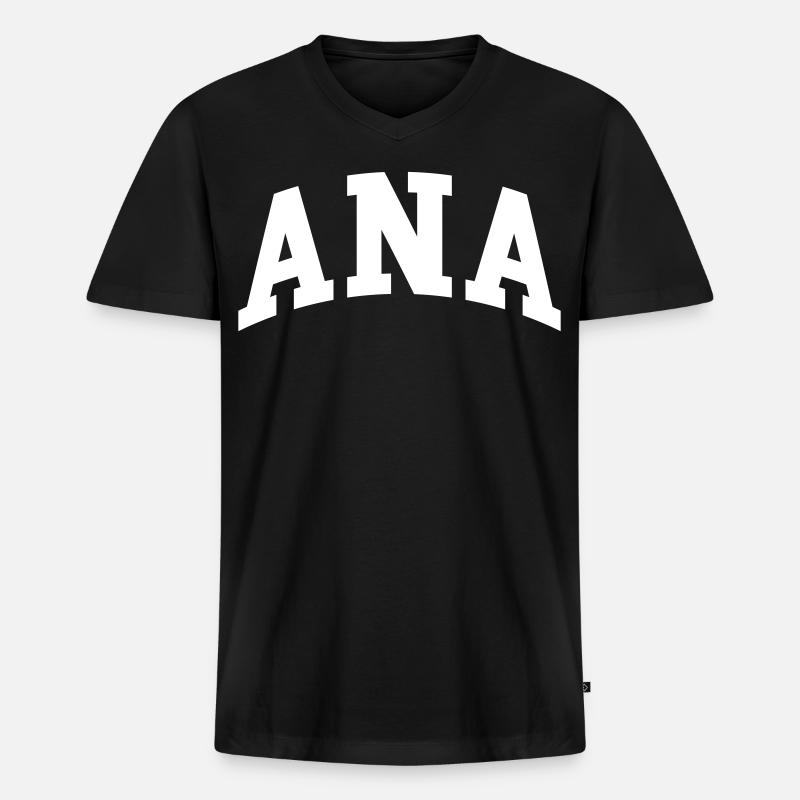 Ana - Männer Premium Bio T-Shirt mit V-Ausschnitt - Schwarz