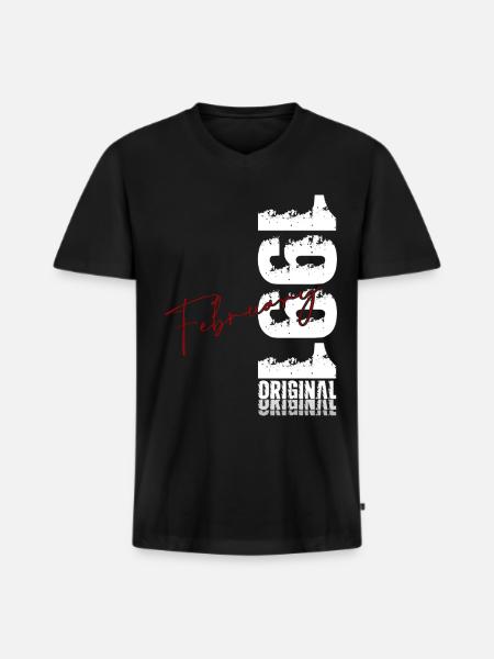 35th Birthday February 1991 Original Vintage - Men's Premium Organic T-shirt with V-neck - black