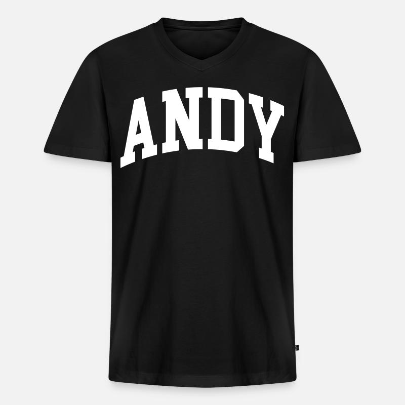 Andy - Männer Premium Bio T-Shirt mit V-Ausschnitt - Schwarz
