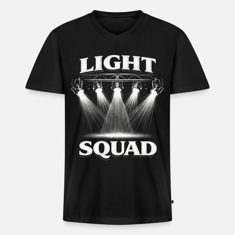 Lichttechniker Beleuchtungstechniker Light Squad - Männer Premium Bio T-Shirt mit V-Ausschnitt - Schwarz