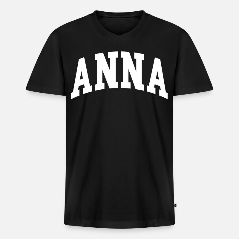 Anna - Männer Premium Bio T-Shirt mit V-Ausschnitt - Schwarz