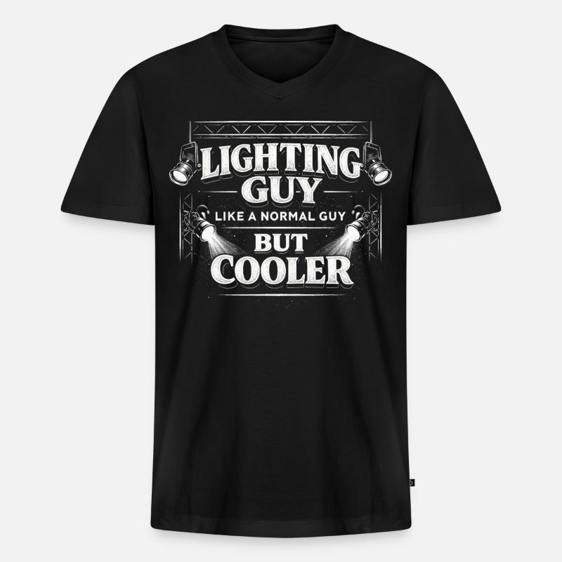 Lichttechniker Beleuchtungstechniker Lighting Guy - Männer Premium Bio T-Shirt mit V-Ausschnitt - Schwarz