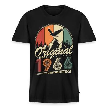 Original 1966 Jahrgang Retro Geburtstag Geschenk - Männer Premium Bio T-Shirt mit V-Ausschnitt - Schwarz - Vorne - Nico (187cm)