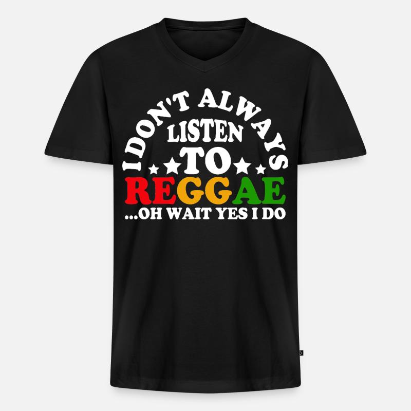 Hör nicht auf Reggae Circle - Männer Premium Bio T-Shirt mit V-Ausschnitt - Schwarz