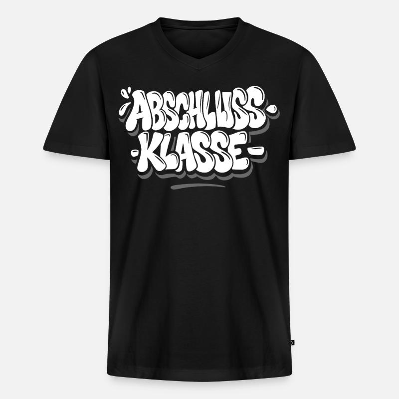 Abschlussklasse Graffiti - Männer Premium Bio T-Shirt mit V-Ausschnitt - Schwarz