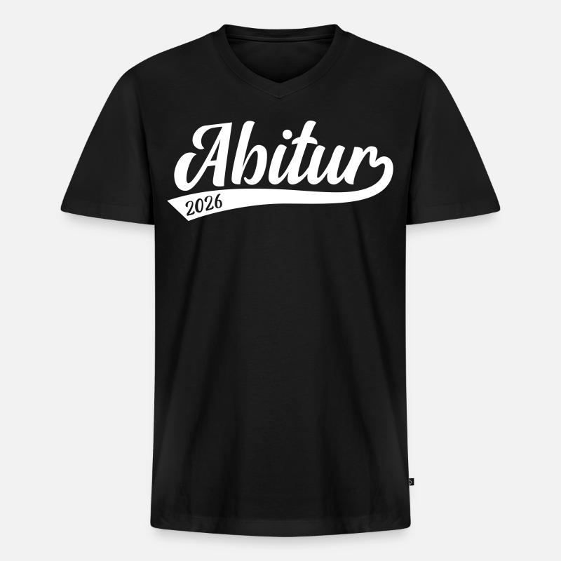 Abitur 2026 Abi  - Männer Premium Bio T-Shirt mit V-Ausschnitt - Schwarz