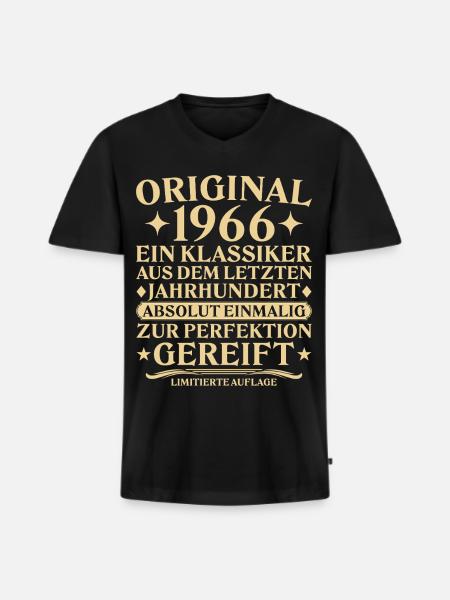 Originalklassikern från 1966, Last Century - Ekologisk premium-T-shirt med V-ringning herr - svart