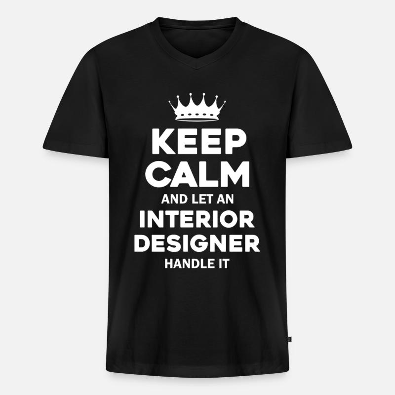 Interior Designer Ruhe Spruch - Männer Premium Bio T-Shirt mit V-Ausschnitt - Schwarz