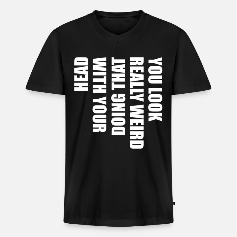 Klartext Typo Statement - Männer Premium Bio T-Shirt mit V-Ausschnitt - Schwarz