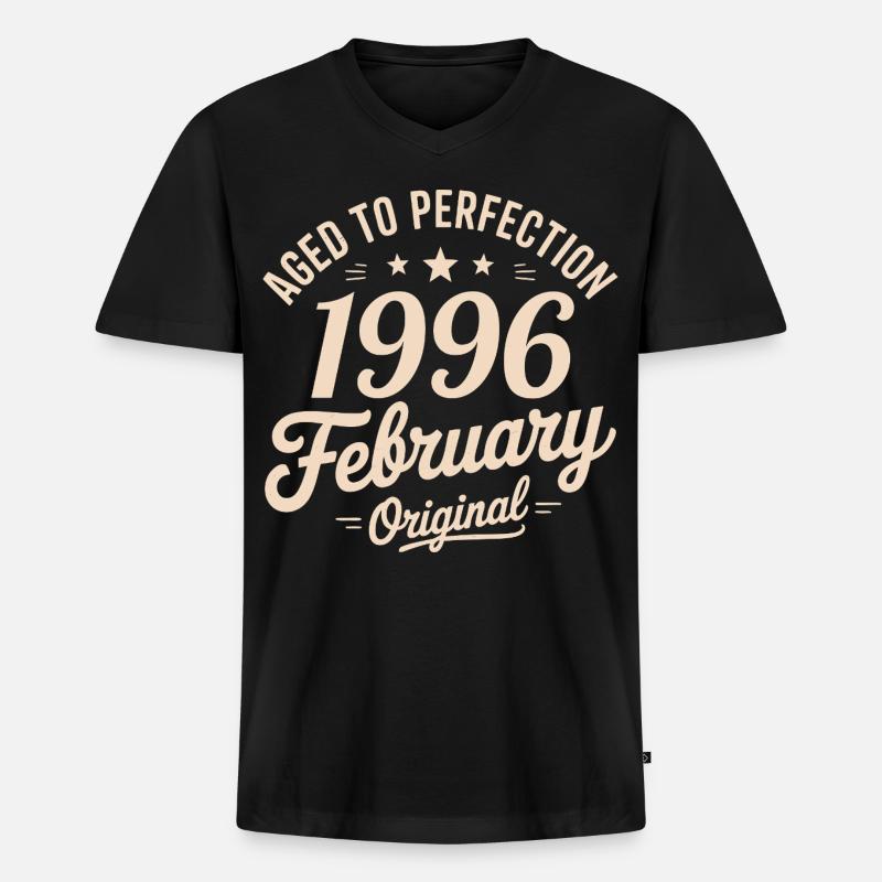 Février 1996 – Februar 1996 - Männer Premium Bio T-Shirt mit V-Ausschnitt - Schwarz