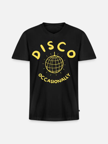 Disco Occasionally - Together Together Retroyellow - Men's Premium Organic T-shirt with V-neck - black