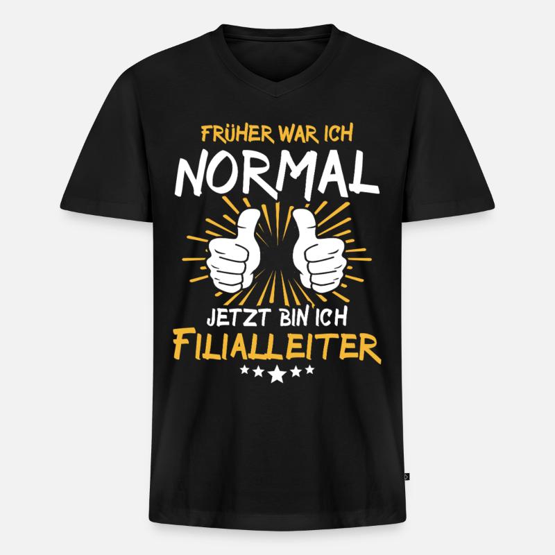 Filialleiter Spruch - Männer Premium Bio T-Shirt mit V-Ausschnitt - Schwarz