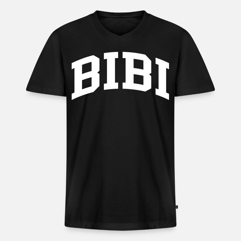 Bibi - Männer Premium Bio T-Shirt mit V-Ausschnitt - Schwarz