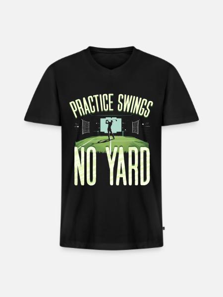 Golfsimulator Practice Swings No Yard - Männer Premium Bio T-Shirt mit V-Ausschnitt - Schwarz