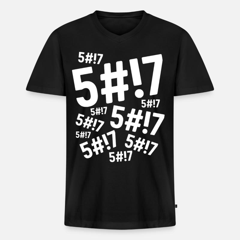 Scheiße, Scheiße, Scheiße, - Männer Premium Bio T-Shirt mit V-Ausschnitt - Schwarz