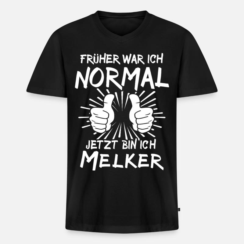 Melker - Männer Premium Bio T-Shirt mit V-Ausschnitt - Schwarz