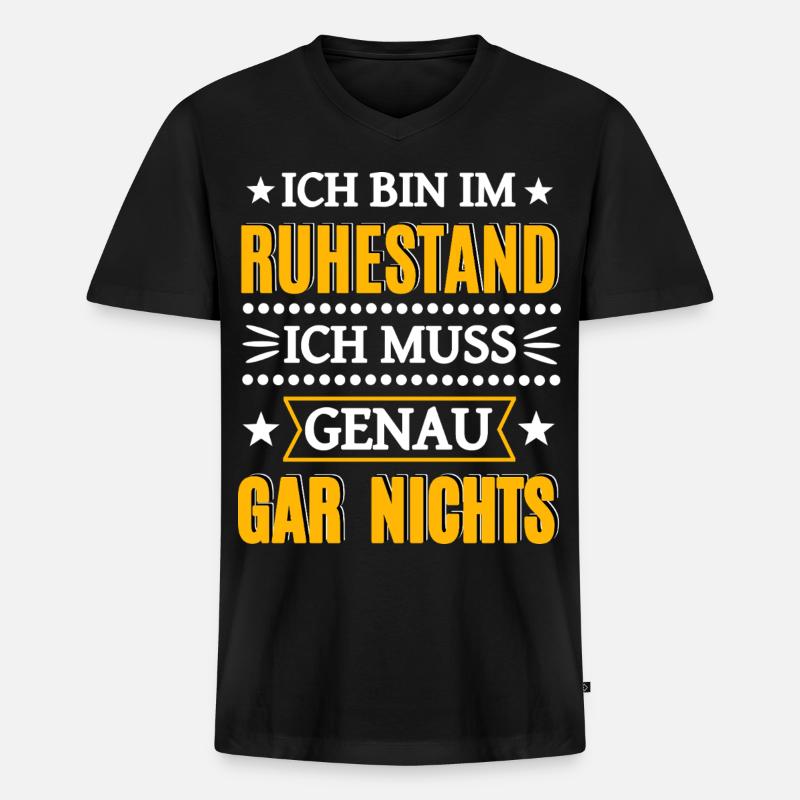 Rentner Ruhestand - Männer Premium Bio T-Shirt mit V-Ausschnitt - Schwarz