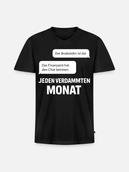 Finanzamt Betritt Den Chat - Männer Premium Bio T-Shirt mit V-Ausschnitt - Schwarz