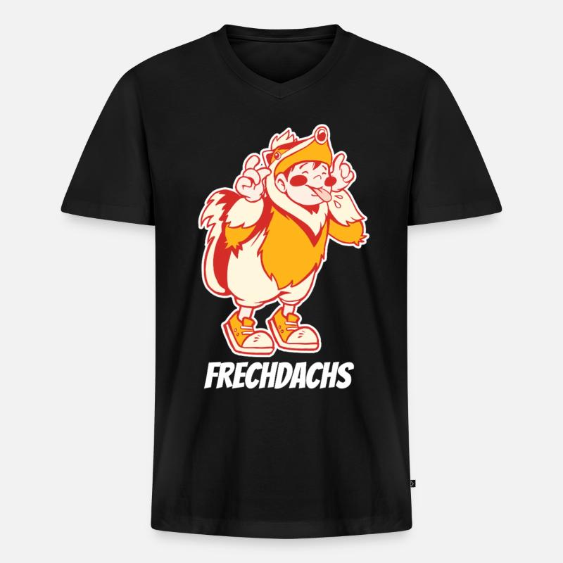 Frechdachs – Der freche Spitzbube - Männer Premium Bio T-Shirt mit V-Ausschnitt - Schwarz