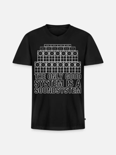 Soundsystem Reggae Bass Jungle - Männer Premium Bio T-Shirt mit V-Ausschnitt - Schwarz