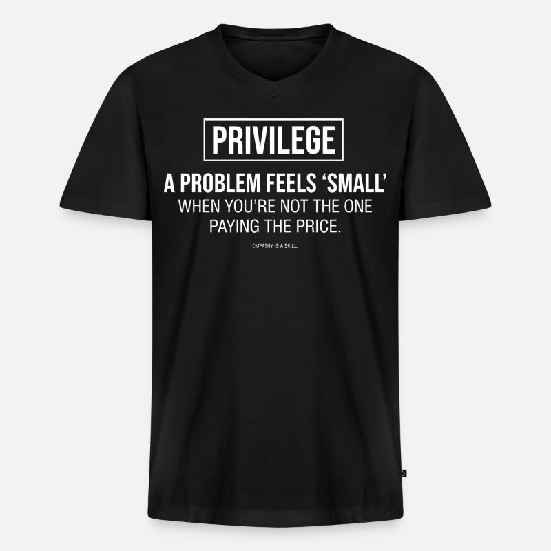 Empathie Statement Typografie - Männer Premium Bio T-Shirt mit V-Ausschnitt - Schwarz