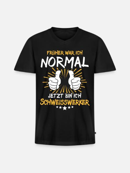 Welding Worker Saying - Men's Premium Organic T-shirt with V-neck - black