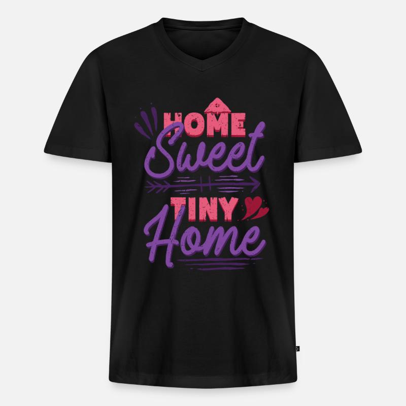 Tiny House Home Sweet Tiny Home - Männer Premium Bio T-Shirt mit V-Ausschnitt - Schwarz