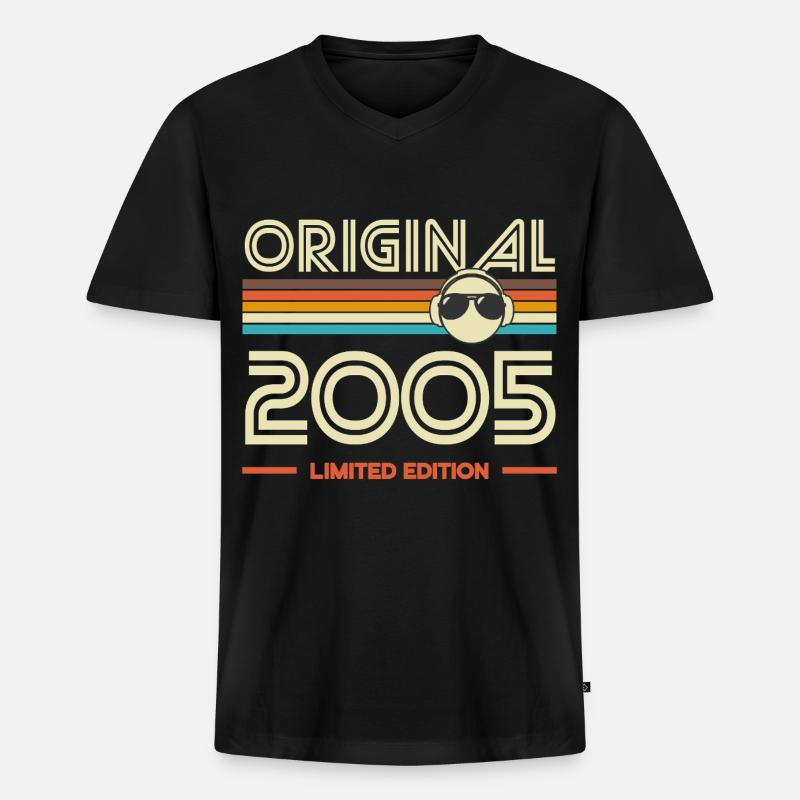 Original 2005 Limited Edition Retro - Männer Premium Bio T-Shirt mit V-Ausschnitt - Schwarz