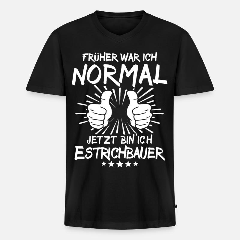 Estrichbauer - Männer Premium Bio T-Shirt mit V-Ausschnitt - Schwarz