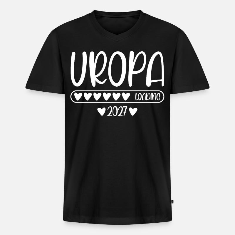 Uropa 2027 loading - Männer Premium Bio T-Shirt mit V-Ausschnitt - Schwarz