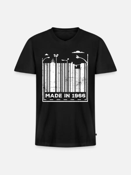 Millésime 1966 - T-shirt encolure en V Premium bio Homme - noir
