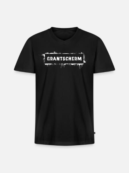 Grantscherm – Viennese dialect saying Grantig - Men's Premium Organic T-shirt with V-neck - black