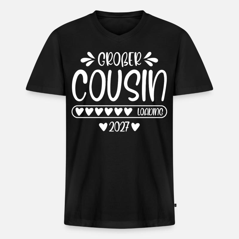 Großer Cousin 2027 loading - Männer Premium Bio T-Shirt mit V-Ausschnitt - Schwarz